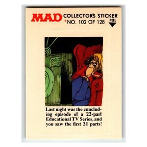 MAD Collector's Sticker No. 102 1983 EC Publications